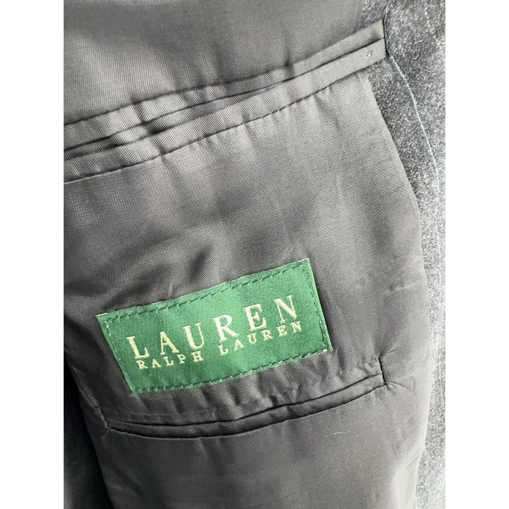 Lauren Ralph Lauren Suit Jacket Mens 48R Gray Wool Cashmere Pinstripe 2 Button